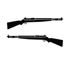 Long gun in black and white