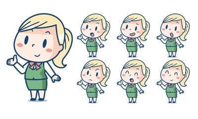 ビジネスウーマンイラスト素材セット