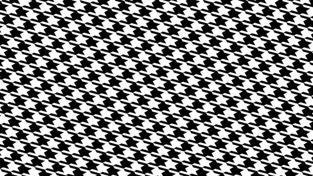 Houndstooth classic black and white pattern rotating clockwise in a loop