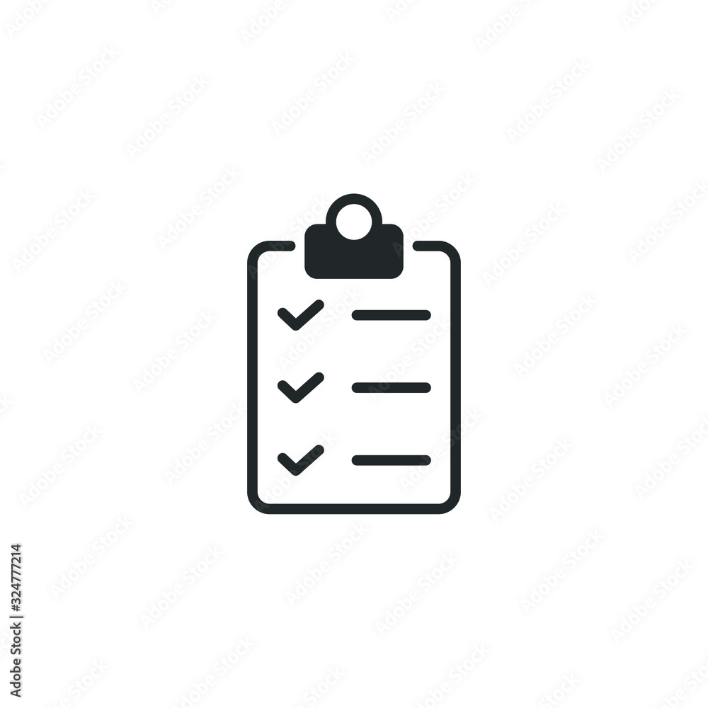 Fototapete checklist icon template color editable. clipboard symbol vector sign isolated on white background il