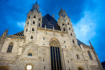 Fototapeta premium St. Stephen's Cathedral in Vienna, capital of Austria, on twilight, summer day