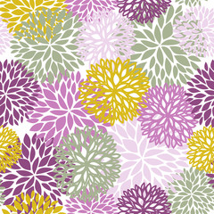 Fototapeta na wymiar Floral seamless pattern. Chrysanthemum flowers background for web, print, textile, wallpaper design.