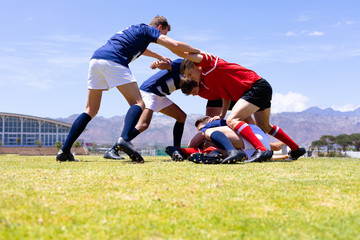 Rugbymen in a match