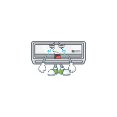 A crying air conditioner mascot design style