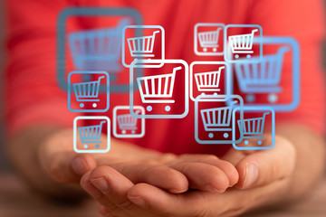 Add To Cart Internet Web Store Buy Online E-Commerce concept.