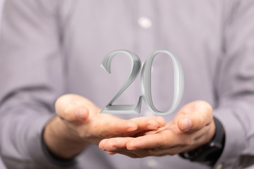 20 Anniversary 3d numbers. Poster template for Celebrating 20 anniversary event party.