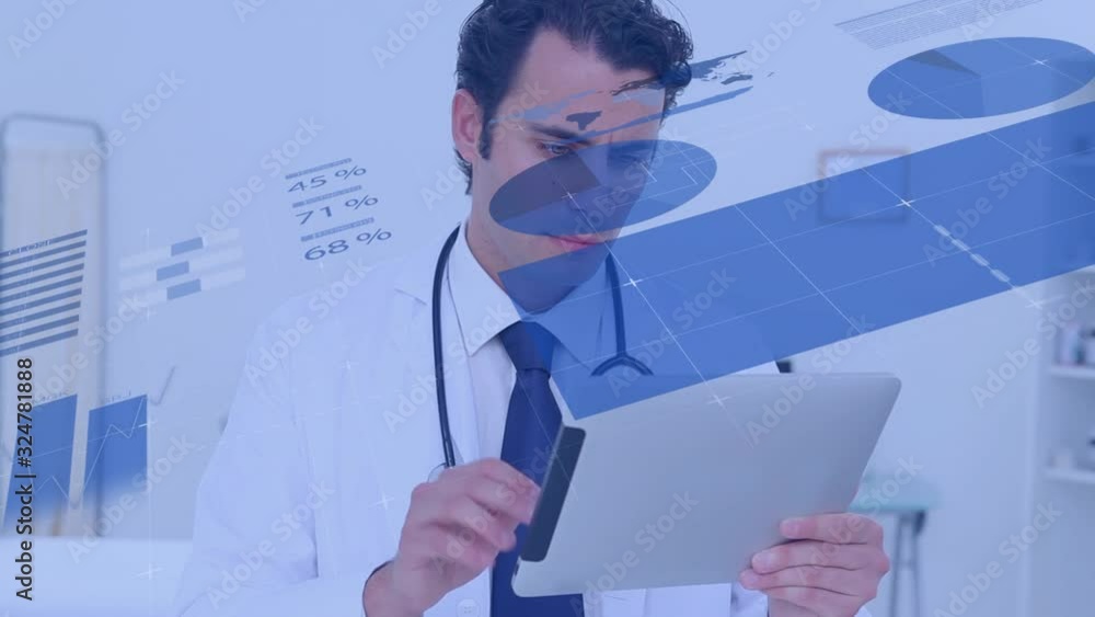 Poster animation of data processing with worker in background