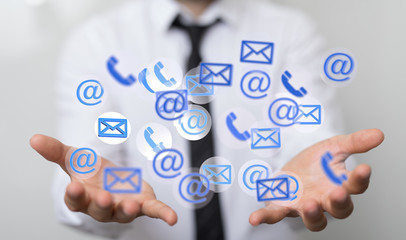 Online people network. Using internet for communication..