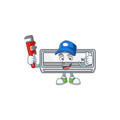 Smiley Plumber air conditioner on mascot picture style