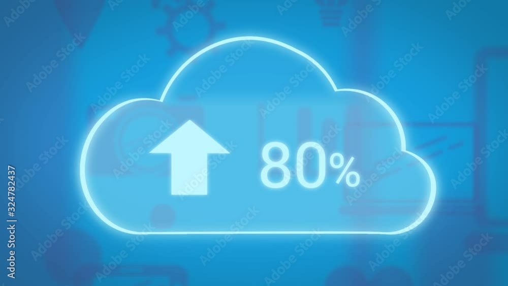 Poster animation of a cloud icon with percentage in it