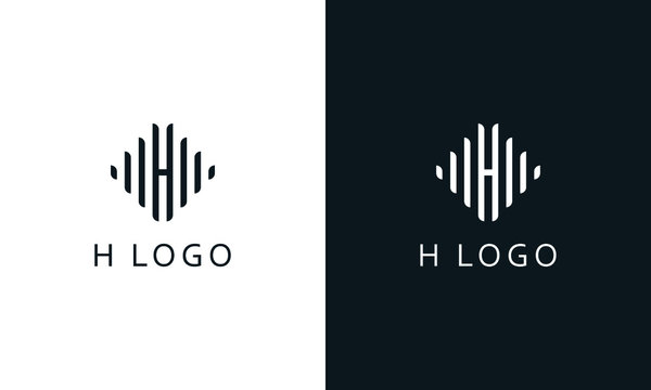 Minimalist elegant line art letter H logo. This logo icon incorporate with lots of line and brand name in the creative way.