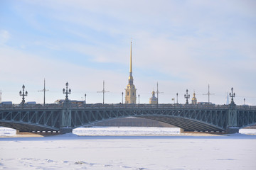 Trinity Bridge in Saint Petersburg.