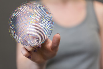 Human Hand Holding The World In Hands.
