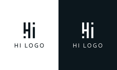 Minimalist elegant line art letter HI logo. This logo icon incorporate with two letter H and I in the creative way.