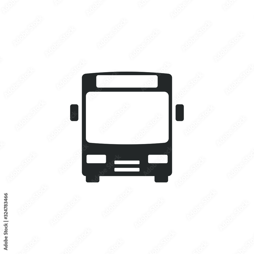 Poster bus icon template color editable. bus transportation symbol vector sign isolated on white background