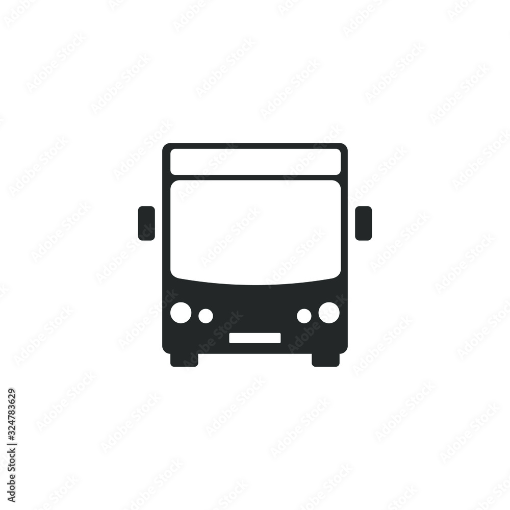 Poster bus icon template color editable. bus transportation symbol vector sign isolated on white background