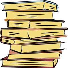 stack of books isolated on white background