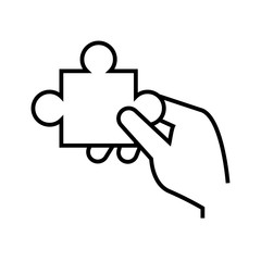 Algorithm piece line icon, concept sign, outline vector illustration, linear symbol.