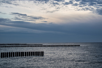 Fototapeta na wymiar Evening on the Polish Baltic Sea coast