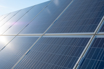 Solar panels. Photovoltatic power industry.