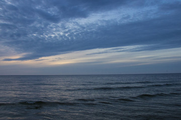 Naklejka na ściany i meble Evening on the Polish Baltic Sea coast