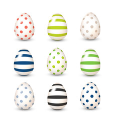 Easter eggs set in modern classic blue color palette