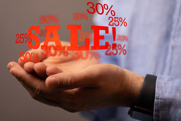 Discount and commission concept 3d