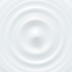 Milk circle ripple, splash water waves from drop top view on white background. Vector cosmetic cream, shampoo, milky product or yogurt swirl round texture surface template..