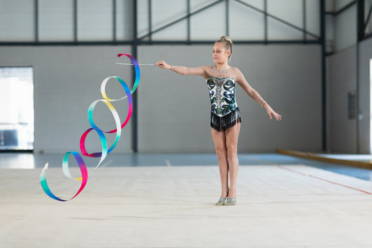 Gymnast with ribbon