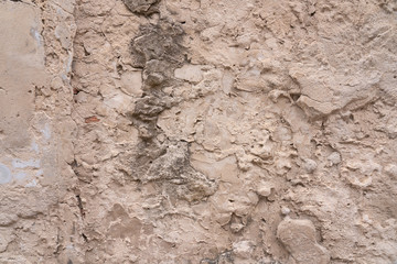 Close up of old dirty rough surface stone walll background