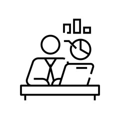 Analyst line icon, concept sign, outline vector illustration, linear symbol.