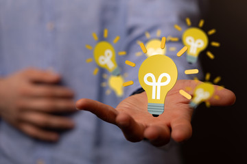 solution concept business idea lamp