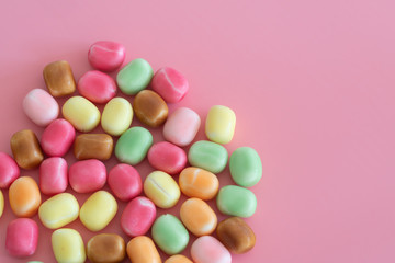 sweets candy  on pink
