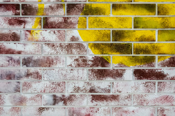 Painted brick wall background. Colorful brick wall.