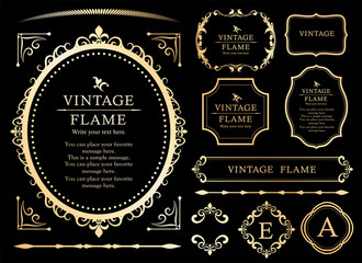 ウエディングフレームデザイン　ビンテージ　アンティーク　レトロ　ロイヤル　プレミアム　フレームセット