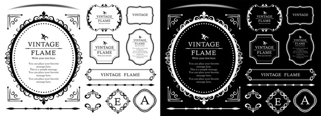 ウエディングフレームデザイン　ビンテージ　アンティーク　レトロ　ロイヤル　プレミアム　フレームセット