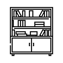 Book case line icon, concept sign, outline vector illustration, linear symbol.