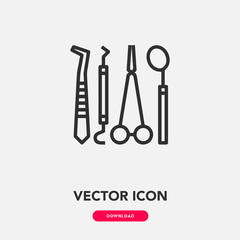 dentist tools icon vector sign symbol