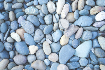 Fototapeta na wymiar Pebbles stone background with vintage filter 