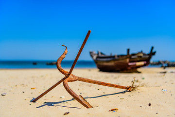 Anchor on the beach