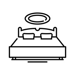 Bedroom line icon, concept sign, outline vector illustration, linear symbol.