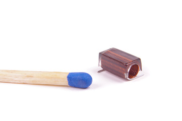 RF inductor for electronics in comparison with match head