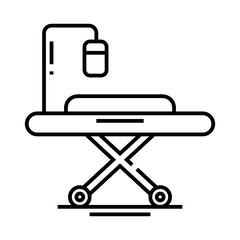 Ambulance furniture line icon, concept sign, outline vector illustration, linear symbol.