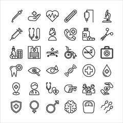 Medical and Healthcare Icon Set
