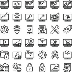 Fototapeta premium SEO and Web Development Icon Set - Internet Symbol Volume 1