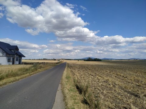 pole, bocian, krajobraz, rola, Sulisławice, Świdnica