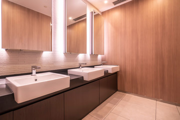 Inside the restroom of the shopping mall and Hotel..