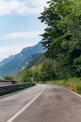 Beautiful Summer Mountain Road. Summer road in the mountains.