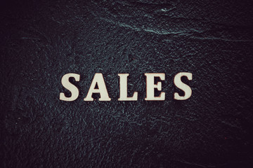 Sale Text On  Black Background. Concept of sales