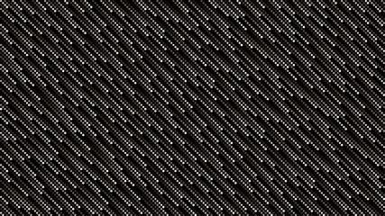 Black and white cosmic rain of halftone dots. Vector background 16x9. No transparent, no gradients.